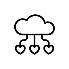 Cloud Sharing Love icon in vector. Logotype
