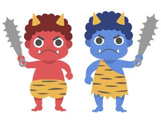 節分_赤鬼と青鬼