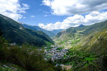 principallity of andorra spring landscapes and villages views - obrazy, fototapety, plakaty
