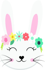 easter card with bunny illustration