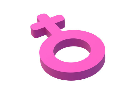 Female sex sign. Gender symbol isolated on white background. 3d render