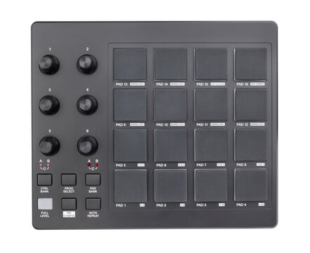 Midi Pad Controller Path Isolated On White Top View