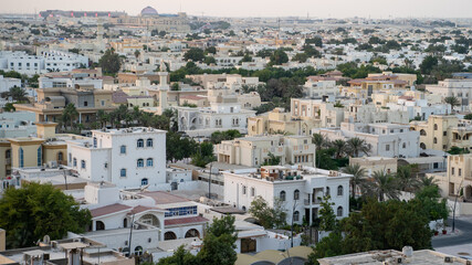 Fototapeta na wymiar doha city bird view during the day time , onaiza residential area.