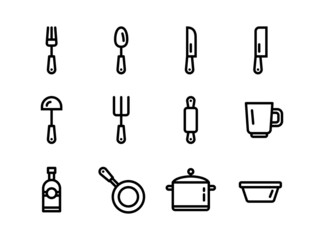 kitchen & cooking & tableware icon set