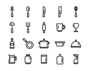 kitchen & cooking & tableware icon set