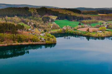 landscape with lake and mountains