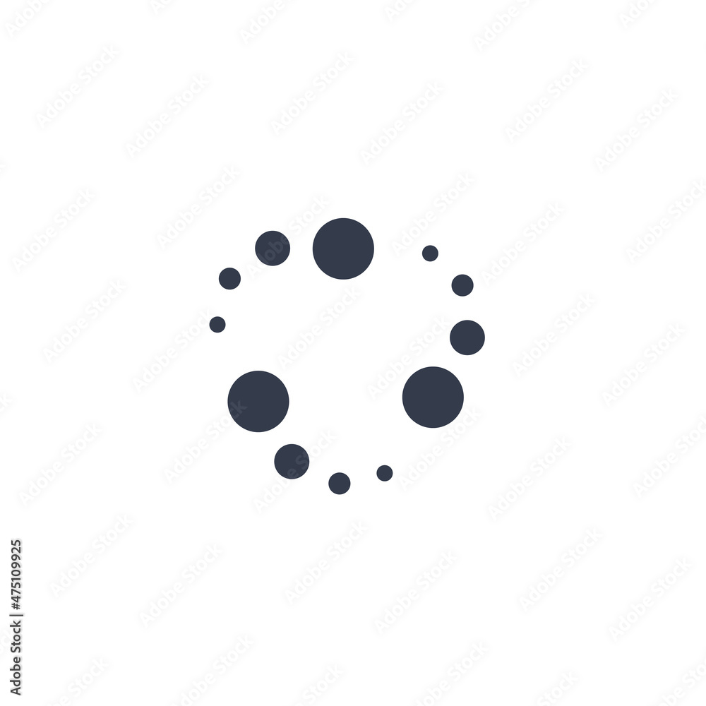 Poster Download icon, load progress round, spin circles, upload process bar, load buffer status sign. Time, abstract clock graphic element for web interface. Vector sign