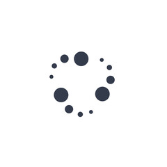 Download icon, load progress round, spin circles, upload process bar, load buffer status sign. Time, abstract clock graphic element for web interface. Vector sign