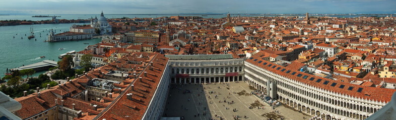 View of St. Mark's Square from Campanile di San Marco, Venice, Veneto region, Italy, Europe
