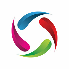 motion swirl full color logo design