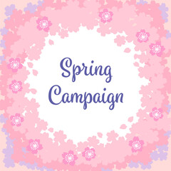 桜満開、春のイメージイラスト　背景 バナー、キャンペーン広告素材用ベクターデータ