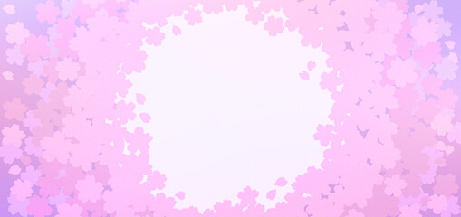 桜満開、春のイメージ背景素材　 広告バナー、ヘッダー、キャンペーンデザイン素材