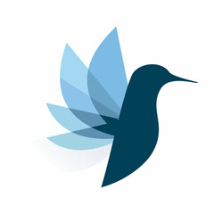 hummingbird wing logo design