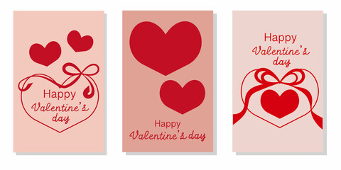 Set of Valentine's day frames. Valentine promotion, banner, event vector template collection. Vector illustration. 