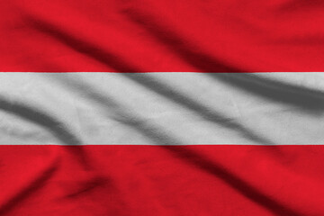Flag of Austria on wavy fabric.