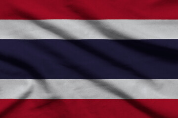 Flag of Thailand on wavy fabric.