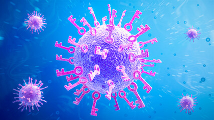 3d illustration coronavirus key protein