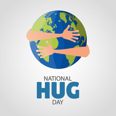 Vector illustration of National Hug Day. 
