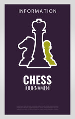 Vector illustration about chess tournament, match, game. Use as advertising, invitation, banner, poster. 
