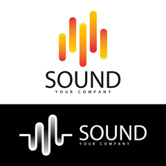 Sound studio logo design. Logo template. Vector illustration
