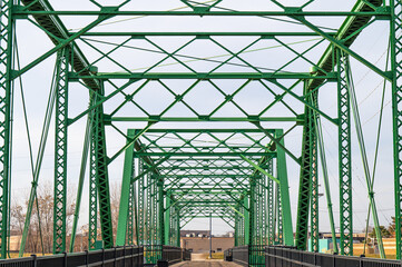 Green railroad bridge bike trail symetrical