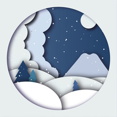 christmas card with moon