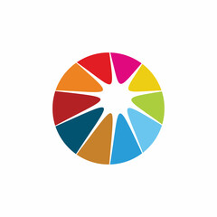 Fototapeta premium full color circle sun logo design