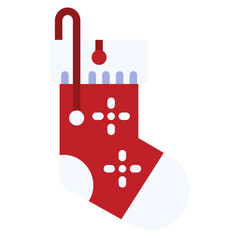 christmas sock flat icon