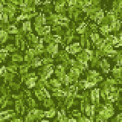 Fir branches pixel art pattern seamless. 8bit New Year and Christmas background