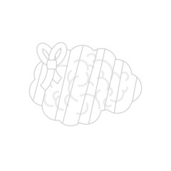 Sick brain with bandages. Wounded brains with plaster