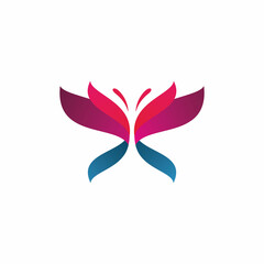 beauty butterfly color logo design