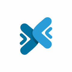 blue color arrow logo design