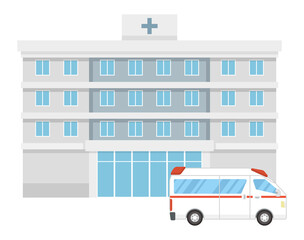 病院　救急車 © DESIGN ARTS