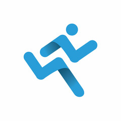 blue people sport logo design