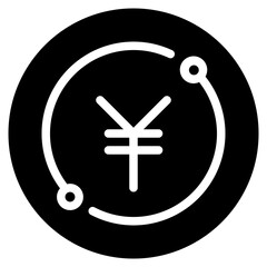 yen coin glyph icon