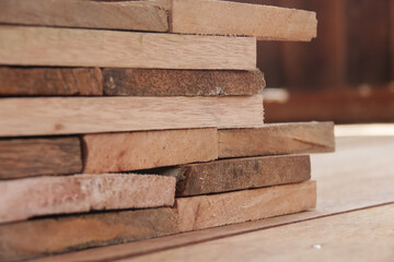 wood planks for the manufacture of floors and walls of the house
