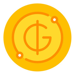 guarani coin flat icon