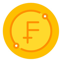 franc coin flat icon