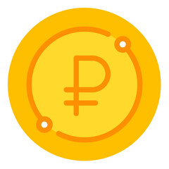 ruble coin strategy flat icon