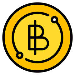thai baht coin filled outline icon