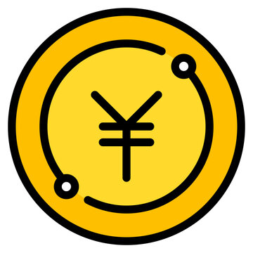 recommend clip art: yen coin filled outline icon