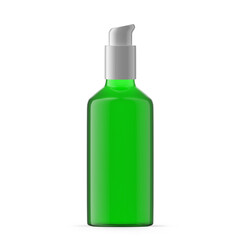 100ml 3 oz green glass pump bottle. Isolated