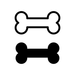 Bone icon. Lined vector on white background.