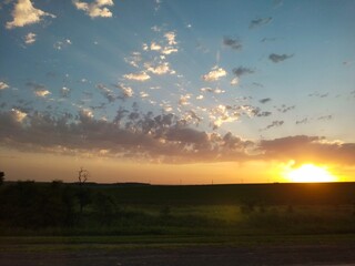 sunset over the river