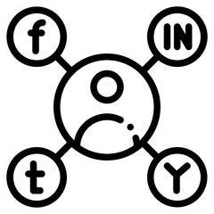 social media marketing outline icon