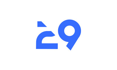 29 New Number Unique Cut Modern Logo
