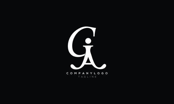 GJA, CJA, Abstract initial monogram letter alphabet logo design