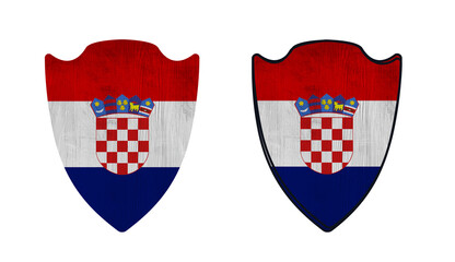 World countries. Shield symbol in colors of national flag. Croatia