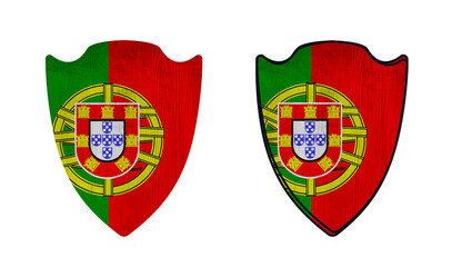 Obraz premium World countries. Shield symbol in colors of national flag. Portugal
