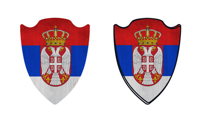 World countries. Shield symbol in colors of national flag. Serbia